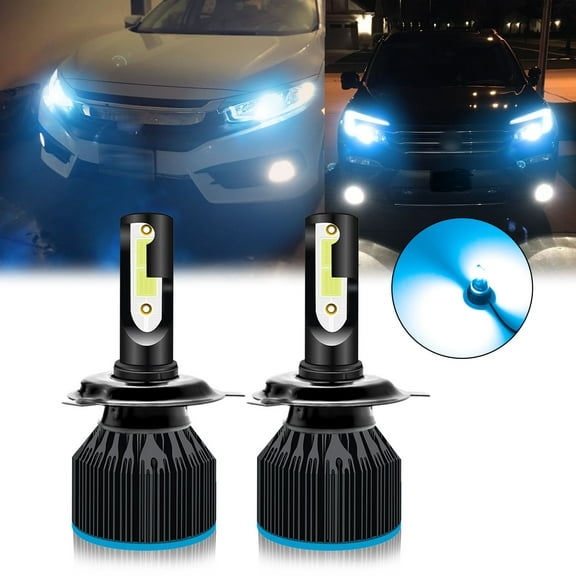 Xotic Tech H4 9003 HB2 LED Headlight Bulb Conversion Kit High Low Beam 8000K Blue 6000LM