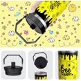 thumbnail image 5 of 30oz Bee Happy Stainless Steel Tumbler with Handle, Flip Straw & Lid - Double Wall Insulated Water Bottle Cup - Animal Lover Birthday Gifts for Women Men (Yellow), 5 of 6