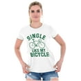 thumbnail image 3 of Single Like My Bicycle Gear Hipster Womens Slim Fit Graphic Tee Brisco Brands X, 3 of 5