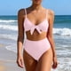 thumbnail image 1 of Trajes de baño para mujer, conjunto de traje de baño con cordones, estilo dividido, color sólido, informal, a la moda, para mujer, trajes de baño para mujer, traje de baño para mujer, trajes de baño d, 1 of 5