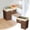Brown, variant on 16" L-Shaped Stair Basket with Handles for Wooden & Carpet Steps, Foldable Storage Bin