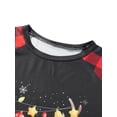 thumbnail image 5 of Matching Family Christmas Pajamas Set Deer Print Long Sleeve Tops and Stretch Casual Plaid Pants Sleepwear, 5 of 8