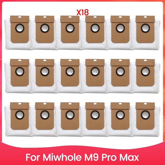 18 Piezas de Bolsas para Polvo para Aspiradora Miwhole M9 Pro Max, Piezas de Repuesto, Bolsa para Polvo de Gran Capacidad