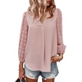 thumbnail image 3 of Seyurigaoka Autumn New Casual Loose Female Spring and Summer Long-Sleeve V-neck Shirt T-Shirt Top, 3 of 8