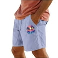 thumbnail image 2 of Runfenguu Graphic Shorts, Men'S Shorts Men Casual Print Pocket Elastic Waist Straight Half Beach Shorts Pants Sport Pants Athletic Dress With Pull Down Shorts, 2 of 4