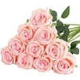 thumbnail image 2 of Clearance Artificial flowers under $10,12 Pcs Rose Artificial Flowers Realistic White Roses With Stems Single Silk Rose Flower Bouquet For Wedding Centerpieces Arrangement Bridal Shower Home Tab, 2 of 7