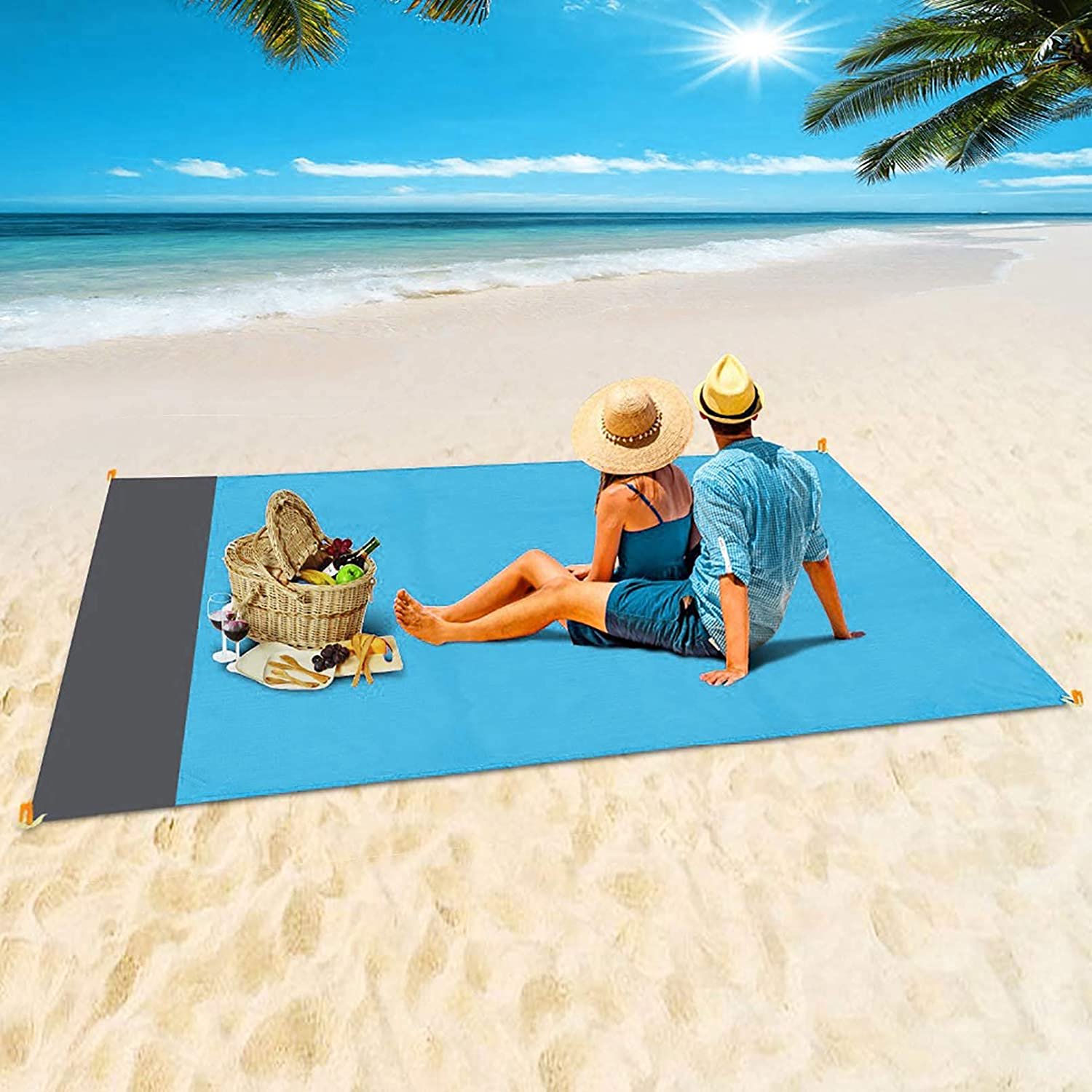 Outdoor Beach Blanket, Lightweight Camping Tarp Oversized 83 X 79''for 3-5  Adults, Waterproof Picnic Blanket, Festival Gear, Sand Proof Mat for  Travel, Hiking, Sports, Packable Bag - Walmart.com