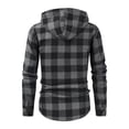 thumbnail image 5 of Txeol Mens Plaid Flannel Jacket Long Sleeve Full Zip Hoodies Chest Pockets Drawstring Hooded Cargo Sweatshirts Christmas Gifts,Gray M, 5 of 8