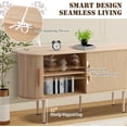 thumbnail image 6 of Haverchair 55" Storage Cabinet with Tambour Doors and Shelves, Fluted Sideboard Buffet Cabinet, Credenza Storage Cabinet for Living Room, Sideboard Accent Console Storage Cabinet for Entryway (Brown), 6 of 8