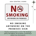 thumbnail image 6 of ADA CENTRAL SIGNS - No Smoking Anywhere on the Premises Sign - ADA Compliant Digitally Printed Text Wall Sign - Smoke-Free Area Signs for Offices, Businesses, Hotels & Restaurants – Plastic 7” x 5”, 6 of 7