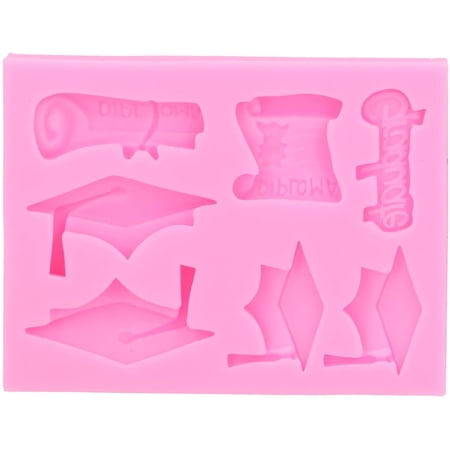 IKOJING Graduation Silicone Mold Set - 4 Pcs (Cap, Diploma, Pencil, Owl) For Cake Decorating, Candy, Clay