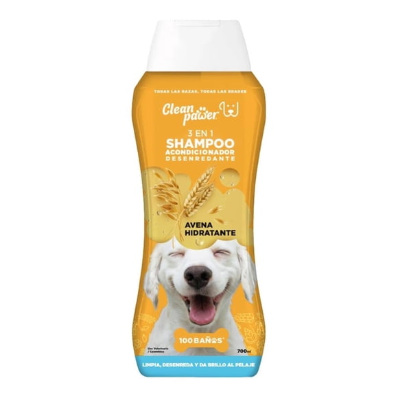 Shampoo acondicionador Clean Pawer 3 en 1 desenredante avena hidratante 700 ml