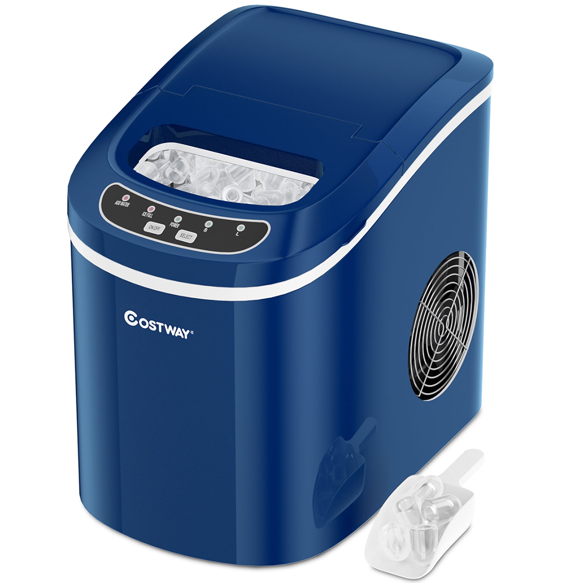 Costway Portable Compact Electric Ice Maker Machine Mini Cube 26lb/Day