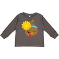 thumbnail image 3 of Inktastic Thanksgiving Turkey, Brown Turkey, Sunflower Boys or Girls Long Sleeve Toddler T-Shirt, 3 of 5