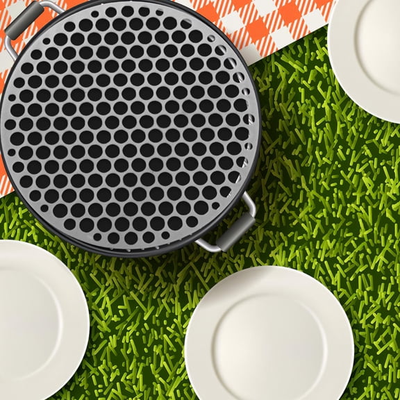 VERDANVERSE Round Rack Stainless Steel with Non-Stick , 1-Piece Grill Net for Outdoor Cooking