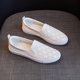 thumbnail image 2 of 2022 Nuevo diseño de zapatos blancos de cuero genuino, mocasines casuales planos, 2 of 4