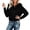Black, variant on Unir Womens Sweaters, Zip Front Knit Cardigan Sweater, Furry Faux Fur Collar Long Sleeve Jacket, Fall Sweaters For Women S‑M
