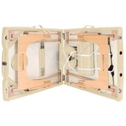 Saloniture Professional Portable Massage Table with Backrest - Cream