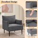 thumbnail image 5 of Yeshouse Sillón decorativo de mediados de siglo, cómodo y moderno, tapizado en tela gris con brazos y patas de metal, ideal para sala de estar, dormitorio u oficina, 5 of 7