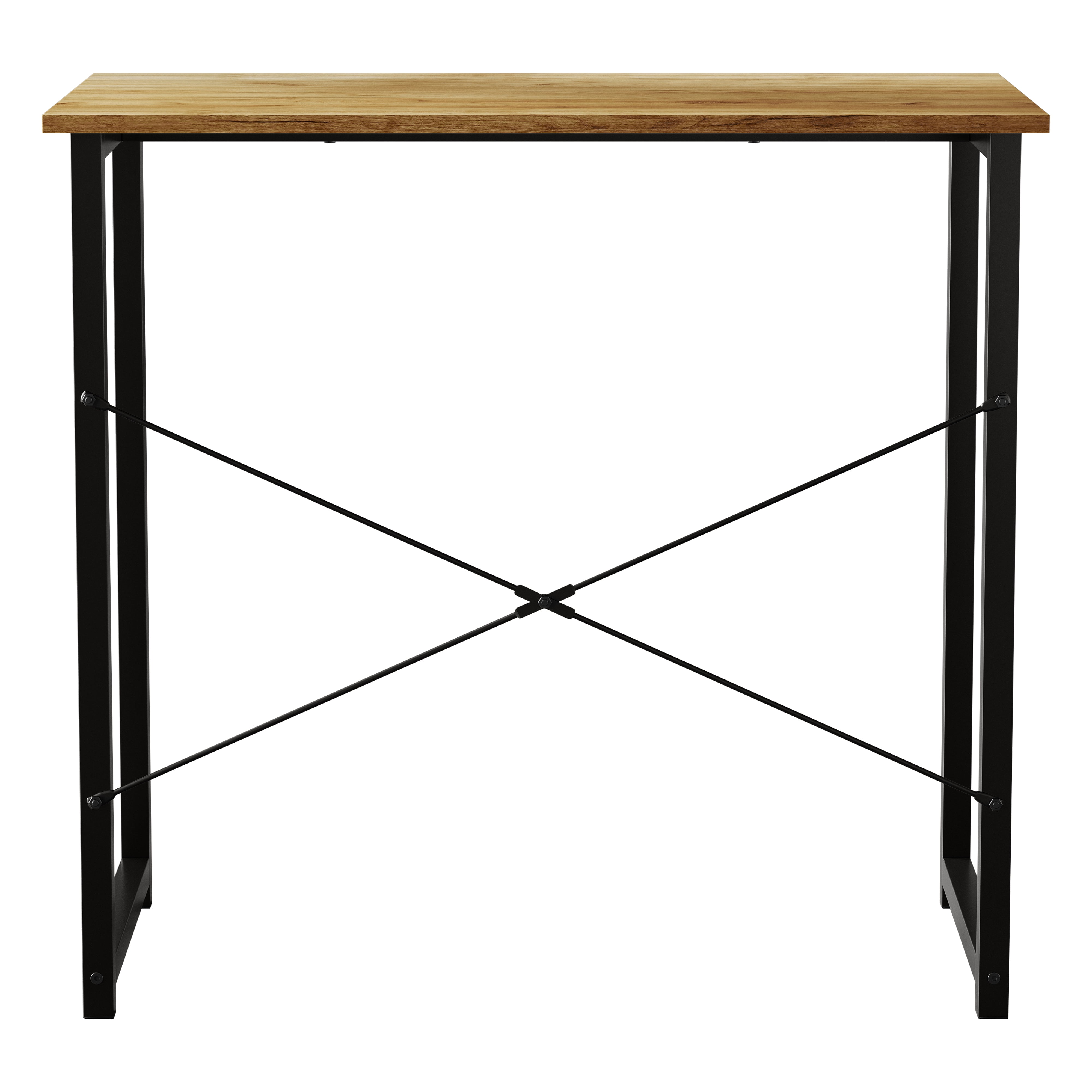 Castle Place Modern 31" Metal Computer Desk, Light Oak