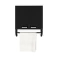 thumbnail image 5 of Bathroom Cabinet - Black Medicine With Towel Rod And Shelves, 16.2"w Rod, 6.8"h X Upper Shelf, 6.4"h Lower Dual Doors Metal Handles, Engineered Wood For Delightful Shelf Large Items, Smaller, 5 of 5