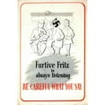thumbnail image 2 of Anonymous 17x24 Black Ornate Framed Double Matted Museum Art Print Titled: Furtive Fritz is Always Listening. Be Careful What You Say. (1939-1946), 2 of 5
