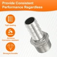 thumbnail image 4 of Uxcell 2pcs Conector de Manguera de Acero Inoxidable Barb 19mm Barbed x G 3/4" Macho, 4 of 6
