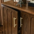 thumbnail image 3 of Mid Century Modern Cabinet with Adjustable Shelves, Fluted Sideboard Cabinet with Gold Handles and Wood Legs, Wood Coffee Bar Table for Living Room, Entryway, Dining Room, Walnut, 3 of 7