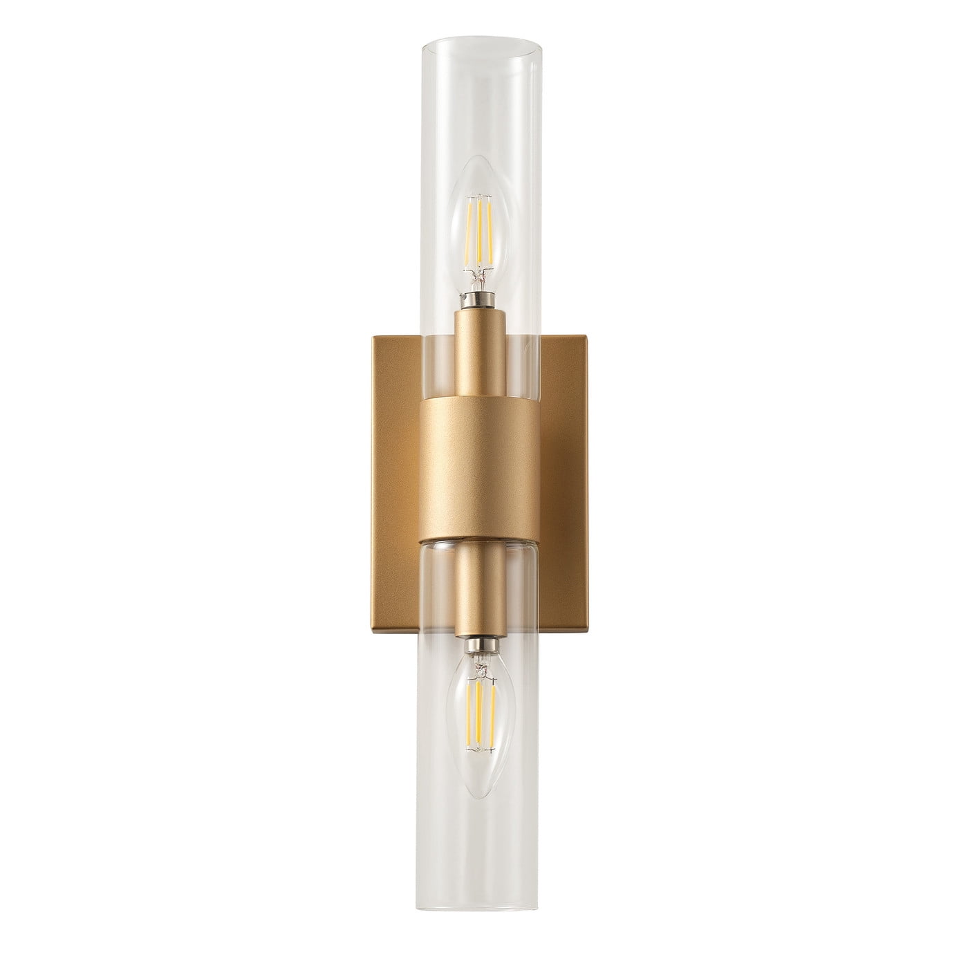 Modern Bathroom Light Fixture, Clear Glass Vanity Light, Gold Wall Sconce over Mirror