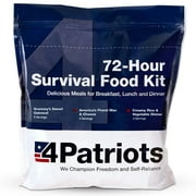 4Patriots Emergency Food Supply - 72-Hour Survival Kit - Freeze Dried Food - 25-Year Shelf Life - 16 Servings