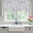 thumbnail image 5 of Pastoral Flowers Tie Up Curtain 63 Inches Long, Vintage Purple Flower Farmhouse Plant Balloon Style Kitchen Window Curtain Over Sink, Small Window Rod Pocket Curtain 46"x63", 5 of 9