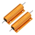 thumbnail image 1 of Unique Bargains Aluminum Case Resistor 100W 30 Ohm Wirewound Chassis Mounted Resistor Yellow 2Pcs, 1 of 4