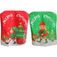 thumbnail image 1 of 2pcs Christmas Chair Covers Elf Design Christmas Chair Back Cover Dinning Room Decor, 1 of 7