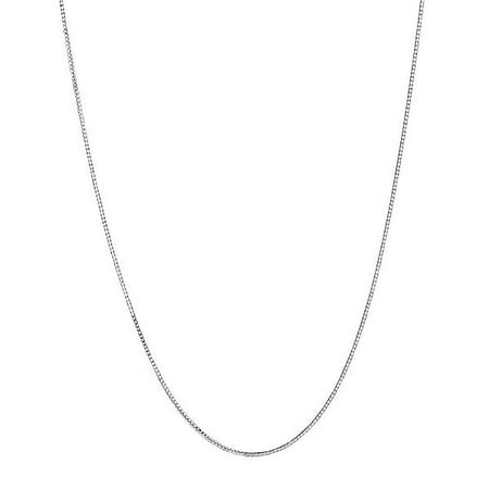 10K 16" White Gold 0.6mm Shiny Box Chain with Spring Ring Clasp