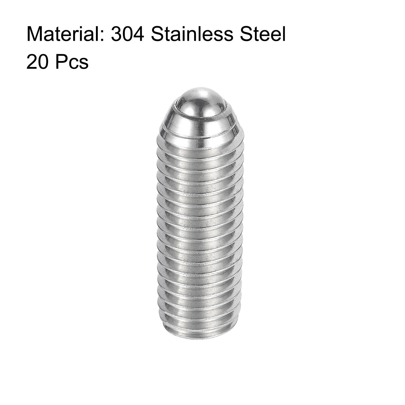 Ball Point Set Screws, M10 x 30mm 304 Stainless Steel Metric Spring Hex Socket Screw 20pack