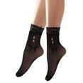 thumbnail image 4 of Stylish Sheer Mesh Patterned Short Socks for Women Lace Trim Ankle Socks for Party Outfit and Casual Gatherings, 4 of 9