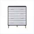 thumbnail image 2 of Chests | Myles 4-Drawer Chest with Black Silver Gold Finish & Faux Croc Drawers | Metal Legs | Black,Gold,Silver | Metal,Synthetic Wood, 2 of 6