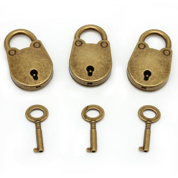 Vintage Old Antique Style Mini Archaize Padlocks for Key Lock With for key (Lot