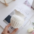 thumbnail image 2 of Vintage Embossed Coffee Milk Pitcher Household Ceramic Gravy Boat Sauce Pot, 2 of 5