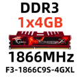 thumbnail image 1 of G.SKILL RipjawsX DDR3 1866MHz 4GB RAM Desktop Memory DIMM for PC,1x4GB,F3-1866C9S-4GXL, 1 of 4