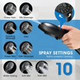 thumbnail image 4 of 10" Rainfall Shower Head with Handheld Spray, Dual Rain Showerhead with High Pressure 10-Setting Wand Combo, 16" Adjustable Extension Arm Build-in 3-way Diverter, 6ft Hose - Matte Black, 4 of 6