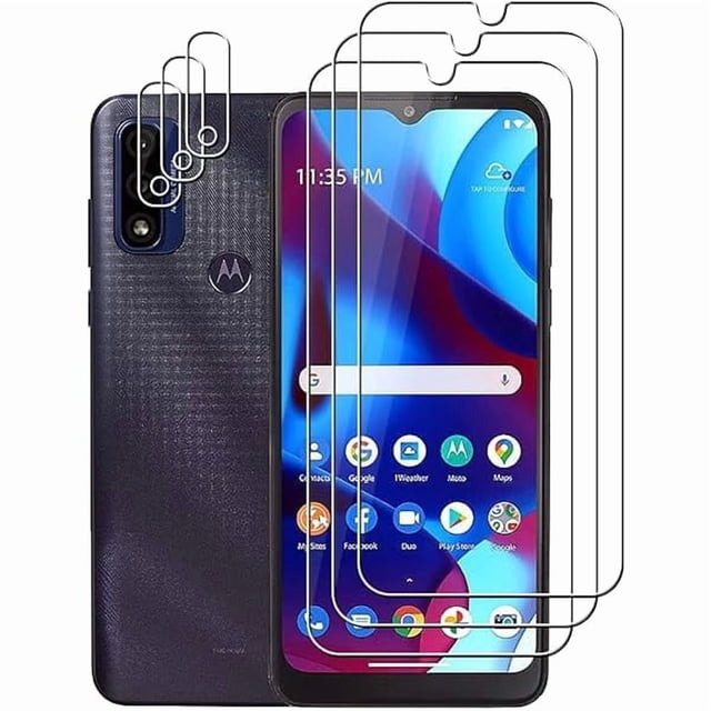 ccwmincc (3+3) For Motorola Moto G Pure (3 Pack) Tempered Glass Screen Protector with Camera Lens Protector, Anti Scratch, HD Clear