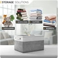thumbnail image 5 of Sorbus Fabric Storage Bins for Shelves - 15" Sturdy Collapsible Baskets with 2 Handles, 6-Pack for Home Organization, Closets, Toys, Clothes, White/Gray, 5 of 7