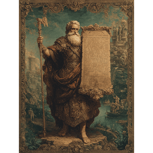 Ancient Prophet Moses Canvas Wall Art 15.75x11.81 Inches
