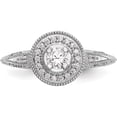 thumbnail image 4 of 14K White Gold Round Diamond Semi-Mount Halo Engagement Ring (Size 7) Made In India rm2182e-100-waa, 4 of 5