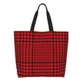 thumbnail image 1 of Disketp Red Black Houndstooth Bolsa Tote Estampada para Mujer, Bolso de Hombro y de Mano para Compras y Viajes, 1 of 8