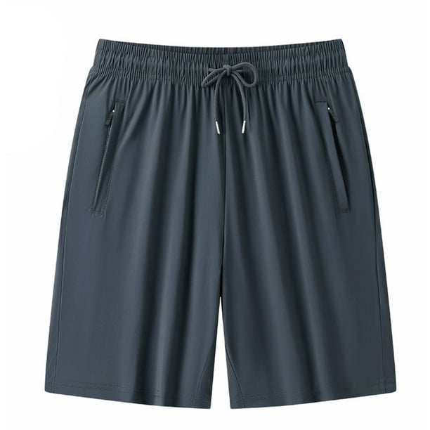 WILLBEST Pantalones Cortos Casuales para Hombre, Pantalones Cortos de Entrenamiento para Gimnasio, Ligeros, para Correr, Senderismo, con Bolsillos con Cremallera