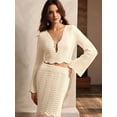 thumbnail image 4 of Women'S Swimsuit Crochet Cover-Up Knitted Swimwear Spring and Autumn Tight Beach Dress Holiday Wear White L, 4 of 8