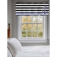 thumbnail image 5 of Curtain Valance for Windows,Nautical Anchor Navy Blue Kitchen Valances Rod Pocket Short Curtains,Black and White Stripe Window Treatment Panel for Bedroom Bathroom 60"x18", 5 of 7