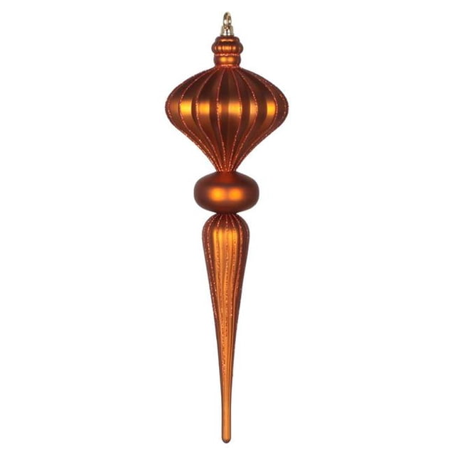 Vickerman MT195388 Ornement Matte Glitter Diamond Finial en Cuivre 21 Po.